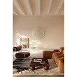 Yoko Bronze Sunburst Printed Glass Round Mirror 105cm