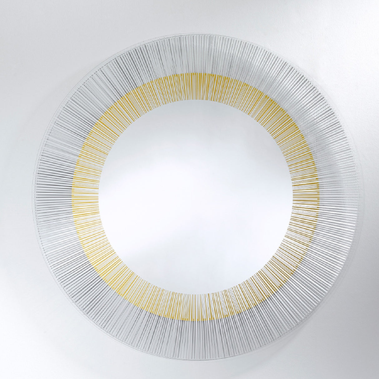 Yoko Bronze Sunburst Printed Glass Round Mirror 105cm