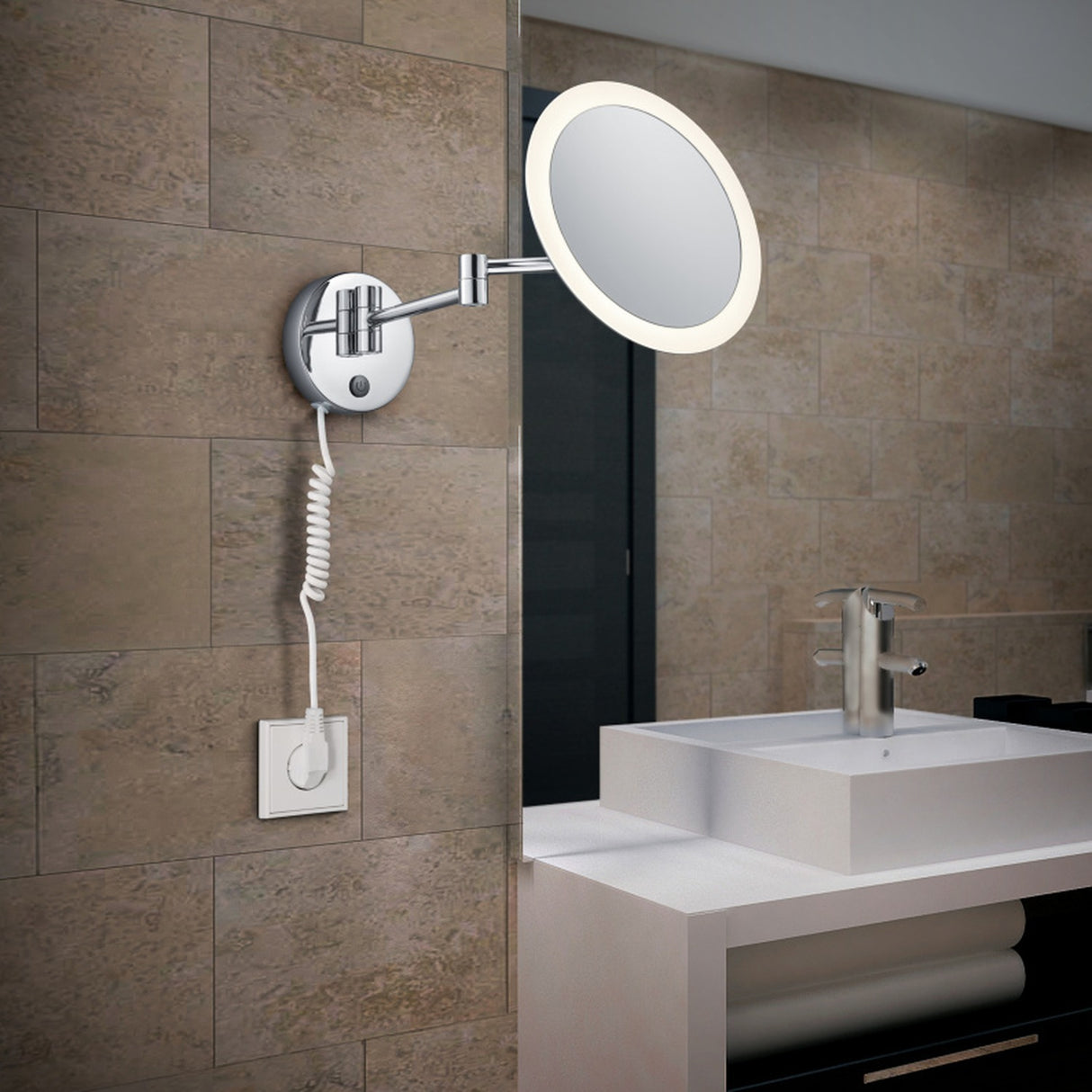 View LED Glass Outdoor Wall Light – Chrome
