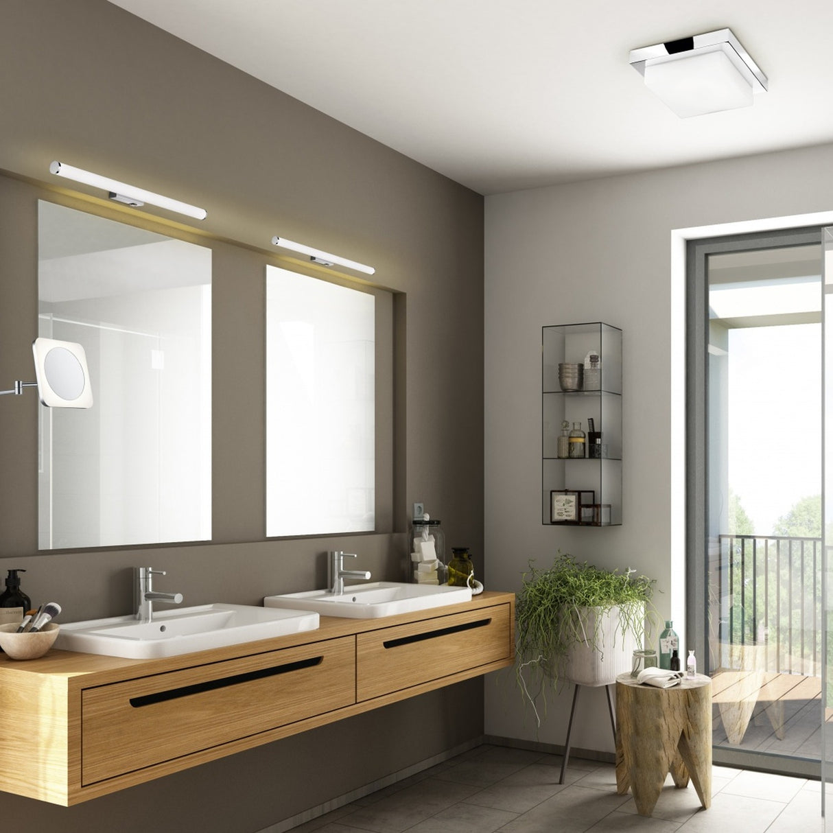 Mattimo LED Glass Outdoor Wall Light – Chrome