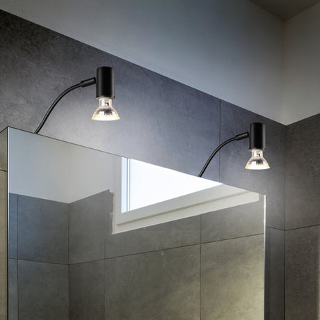 Giada Glass Outdoor Wall Light – Matt Black