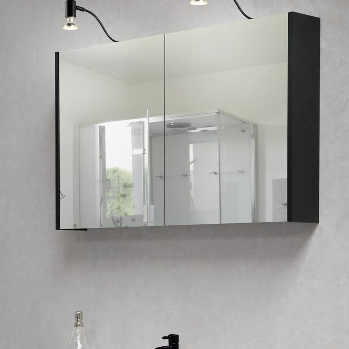 Giada Glass Outdoor Wall Light – Matt Black