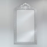 Haussmann full length mirror, 175cm, with an arched moulded frame and scrolled crest detail in a silvered finish, set against a plain light grey background.