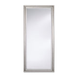 Metz Silver Ornate Framed Full Length Mirror 184cm, a rectangular full-length mirror with a stepped, broken silver moulded frame, shown against a plain white background.