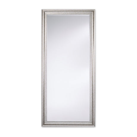 Metz Silver Ornate Framed Full Length Mirror 184cm, a rectangular full-length mirror with a stepped, broken silver moulded frame, shown against a plain white background.