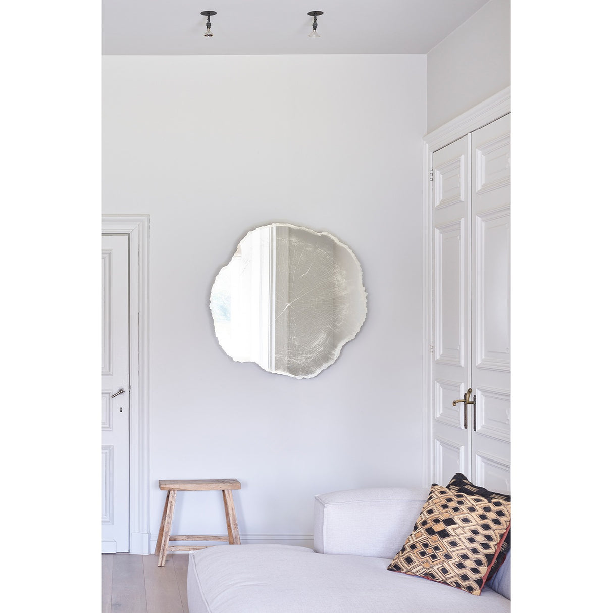 Arbo Ice Tree Ring Printed Glass Wall Mirror 101cm