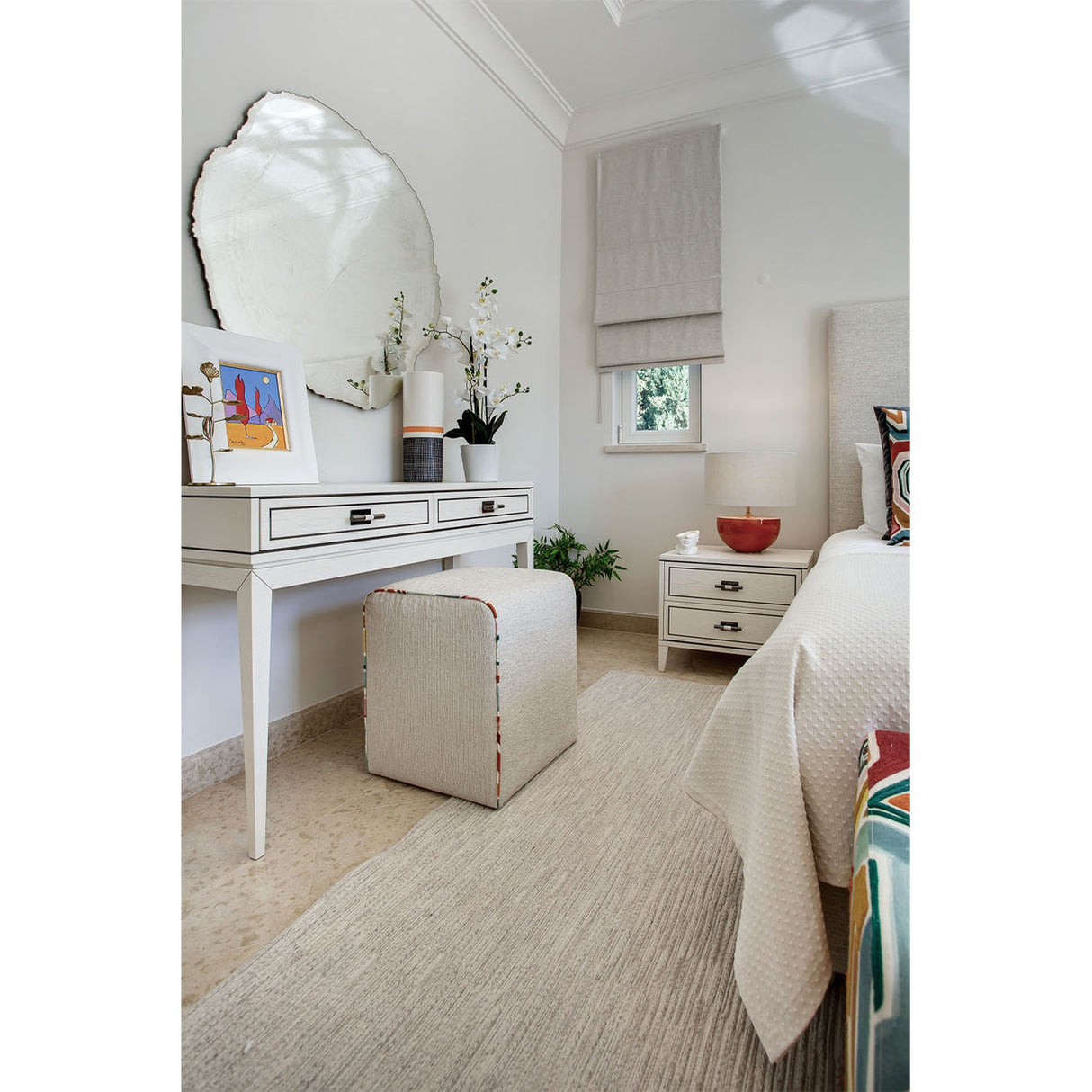 Arbo Ice Tree Ring Printed Glass Wall Mirror 101cm