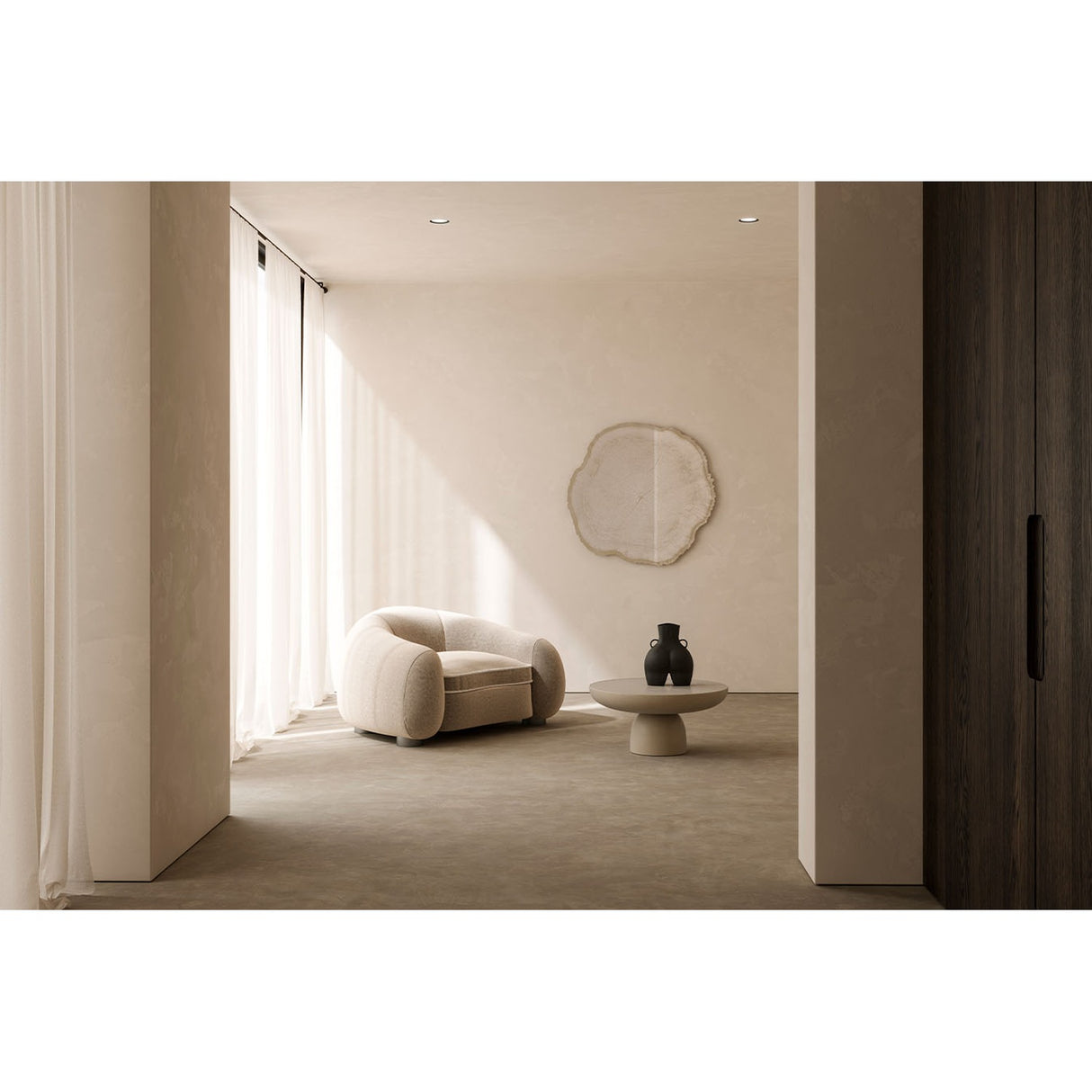 Arbo Ice Tree Ring Printed Glass Wall Mirror 101cm