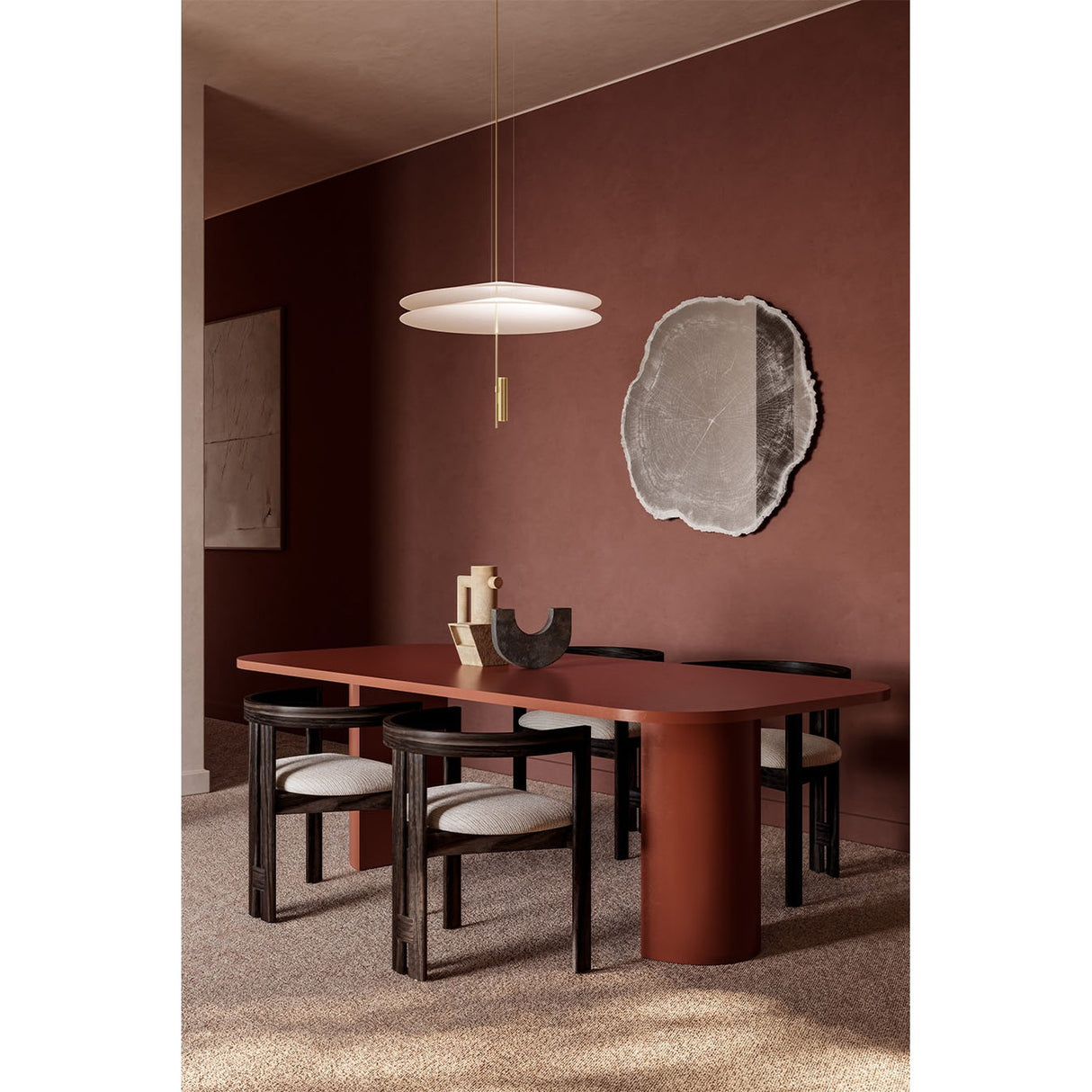 Arbo Ice Tree Ring Printed Glass Wall Mirror 101cm