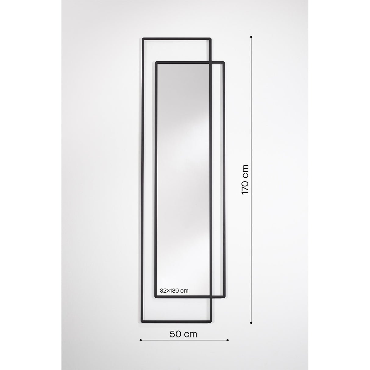 Bordo Printed Glass Frameless Wall Mirror 170cm