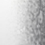 Close-up of the Rocca frameless wall mirror's screen-printed halftone dot pattern, transitioning from dense black dots to white, creating a shadowed depth effect.