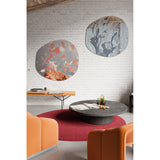 Floc Paint Splatter Printed Glass Wall Mirror 105cm