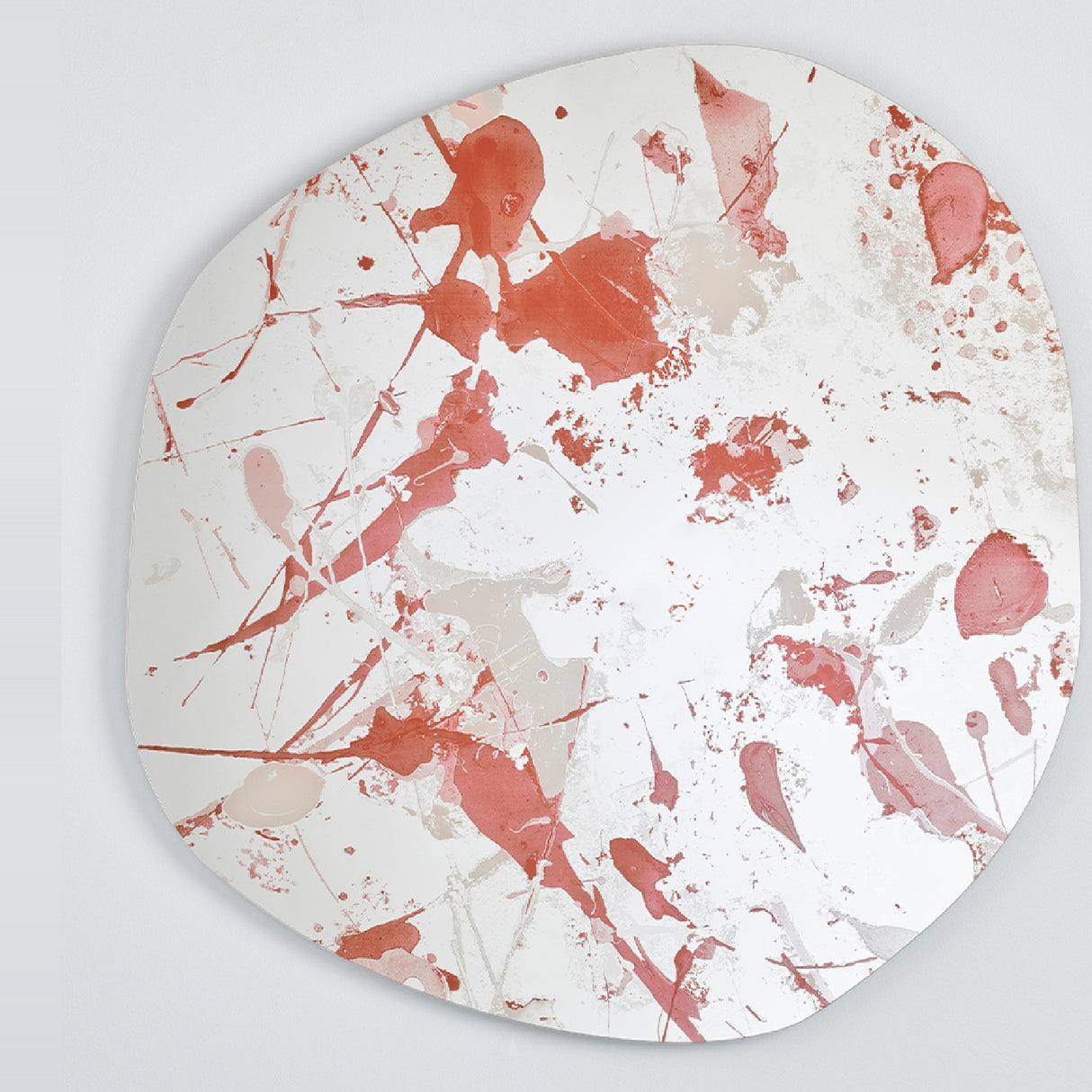 Floc Paint Splatter Printed Glass Wall Mirror 105cm