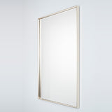 Soho Silver Slim Framed Rectangular Wall Mirror, 121cm, with a narrow pale silver frame, shown at an angle against a plain light background.