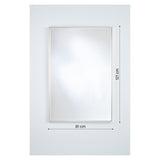 Soho Silver Slim Framed Rectangular Wall Mirror, 81cm x 121cm, with a narrow pale silver frame, shown against a plain white background with dimension markings.