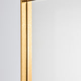 Close-up of the Soho Gold Slim Framed Full Length Mirror, showing the narrow rectangular gold frame's squared edge against a plain light background.