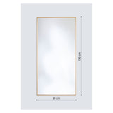 Soho Gold Slim Framed Full Length Mirror, rectangular with a narrow flat gold frame, shown with dimension lines marking 81cm width and 176cm height on a plain light grey background.