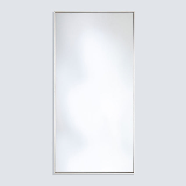 Soho Silver Slim Framed Full Length Mirror 176cm, a rectangular full-length mirror with a narrow flat silver frame, shown against a plain light grey background.