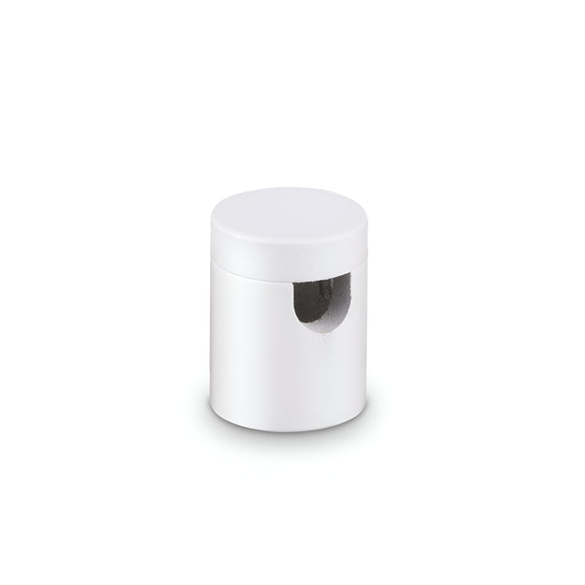 A cylindrical white Sparion Small Cable Holder, with a sleek finish, is displayed against a plain white background.