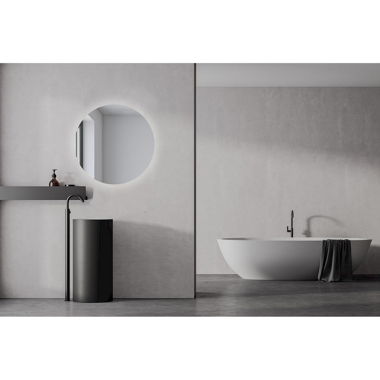 Brio Clear Demister LED IP44 Round Bathroom Mirror 82cm