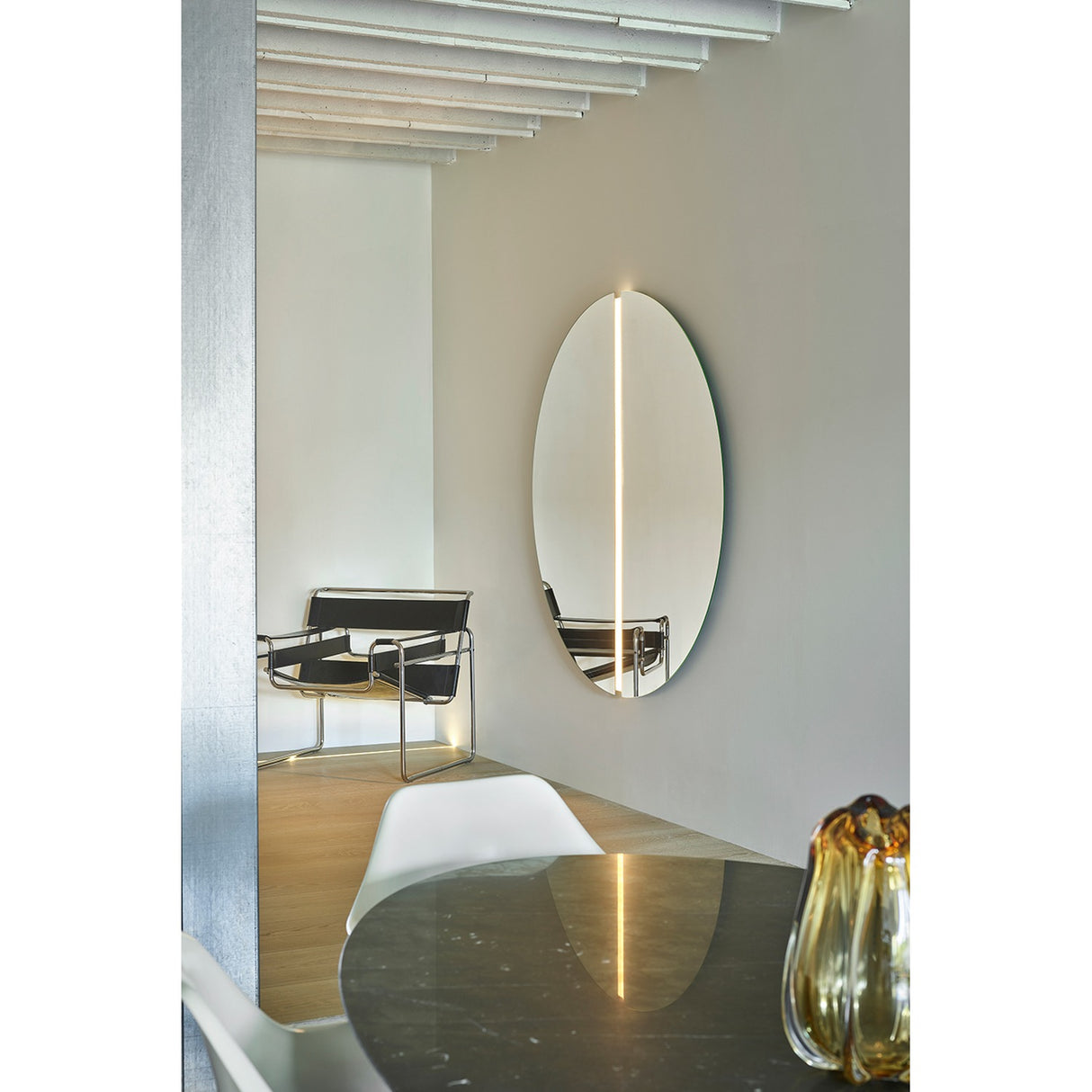 Luna Light LED Two Piece Round Wall Mirror 150cm