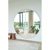 Luna Light LED Two Piece Round Wall Mirror 200cm, a large frameless circular mirror split into two halves with LED lighting along the central seam, shown on a white wall.