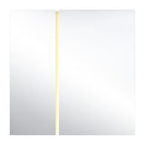 Luna Light LED Two Piece Square Wall Mirror 200cm, a frameless square mirror in two panes with a vertical LED strip lighting the central seam, shown against a plain white background.