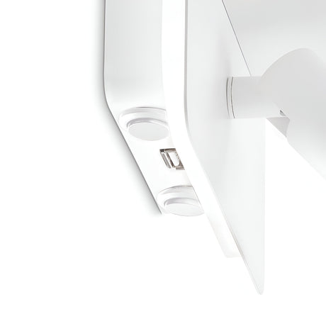 Close-up of the Gleon LED Wall Light 11.5W 3000K in white, showcasing its sleek design and minimalist features. The image presents the fixture against a white background, highlighting its adjustable light direction and contemporary style.