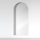 Orient Silver Leaf Arch Full Length Mirror 180cm, frameless arched wall mirror with straight sides curving into a rounded top and silver-leaf edge detail, shown against a plain light background.
