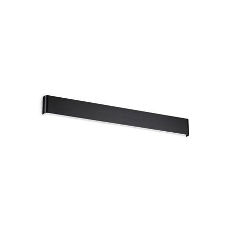 Introducing the Clarityx LED Wall Light 30W 3000K in Black, a sleek and modern fixture perfect for energy-efficient lighting in contemporary spaces. This wall-mounted design features an 83cm rectangular shape with a slim profile, creating an elegant contrast against a white background.