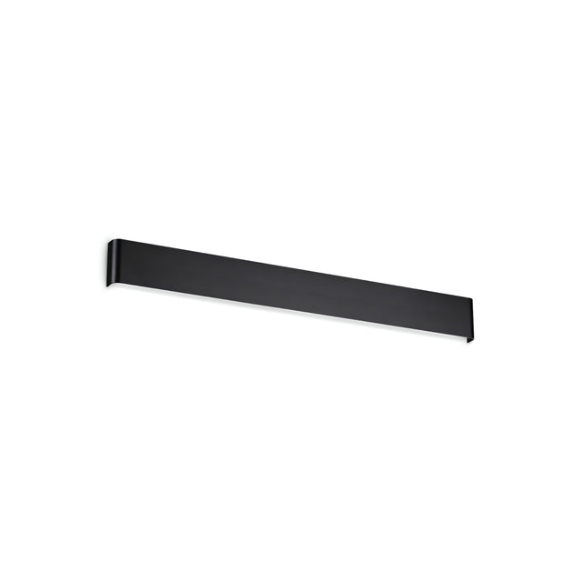 Introducing the Clarityx LED Wall Light 30W 3000K in Black, a sleek and modern fixture perfect for energy-efficient lighting in contemporary spaces. This wall-mounted design features an 83cm rectangular shape with a slim profile, creating an elegant contrast against a white background.