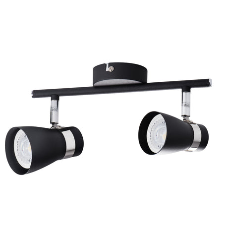 Enali 280x80 2x GU10 Twin Spotlight Bar - Black