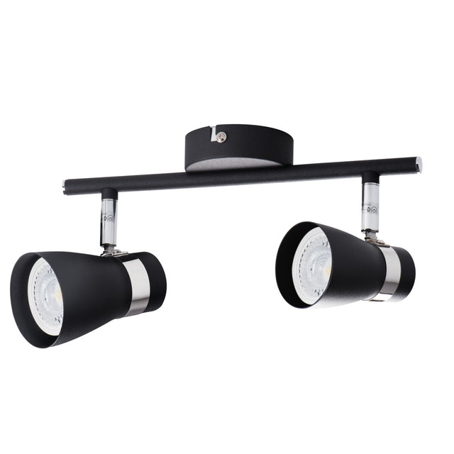 Enali 280x80 2x GU10 Twin Spotlight Bar - Black