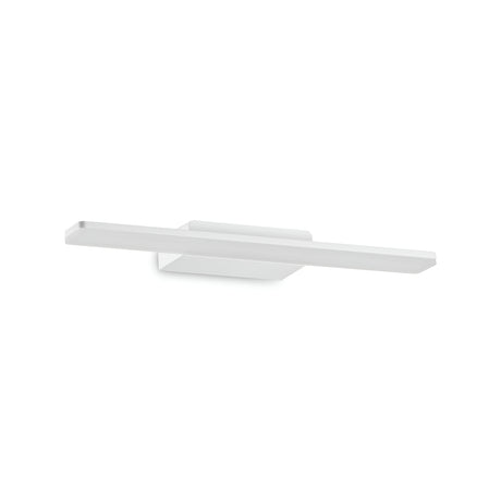 Introducing the Orbix LED Bathroom Mirror Light, a minimalist, modern white fixture measuring 45cm. Crafted from powder-coated aluminum with a sleek rectangular design, this light utilizes energy-efficient 12W LED technology at 3000K to provide even illumination, making it perfect for contemporary interiors.