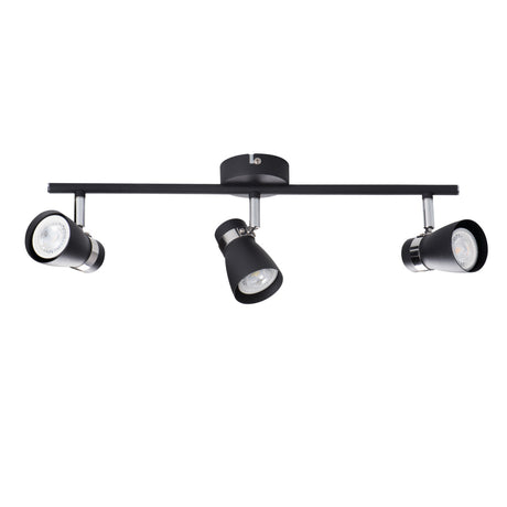 ENALI 470x80 3 x GU10 Triple Spotlight Bar - Black