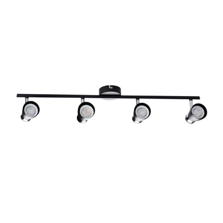 Enali 680x80 4 x GU10 Ceiling & Wall Bar Spotlight - Black