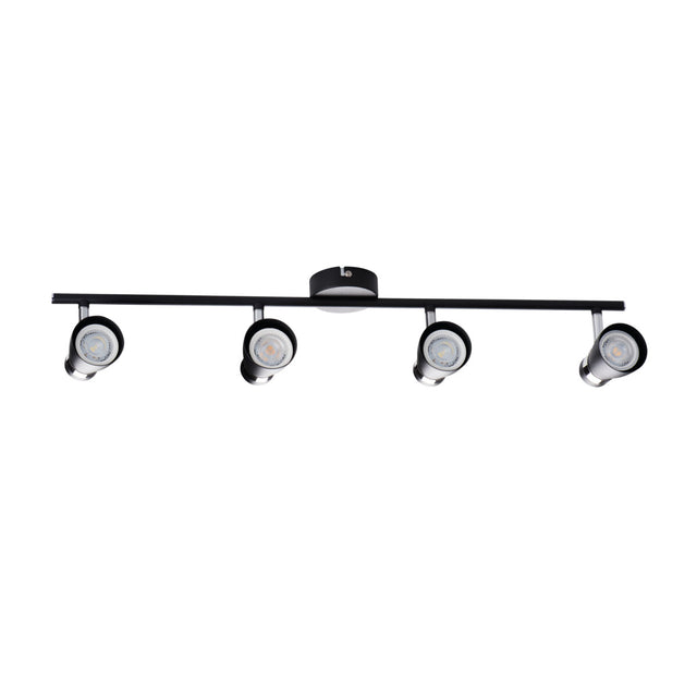 Enali 680x80 4 x GU10 Ceiling & Wall Bar Spotlight - Black