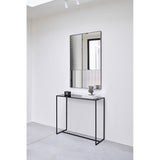 Finestra Flutes Textured Glass Wall Mirror 120cm - Black