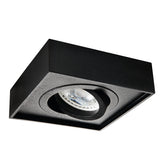 Adjustable GU10 Square Recessed Spotlight 30° 85mm cut-out 10W max - Black
