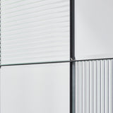 Finestra Flutes Textured Glass Wall Mirror 120cm - Black