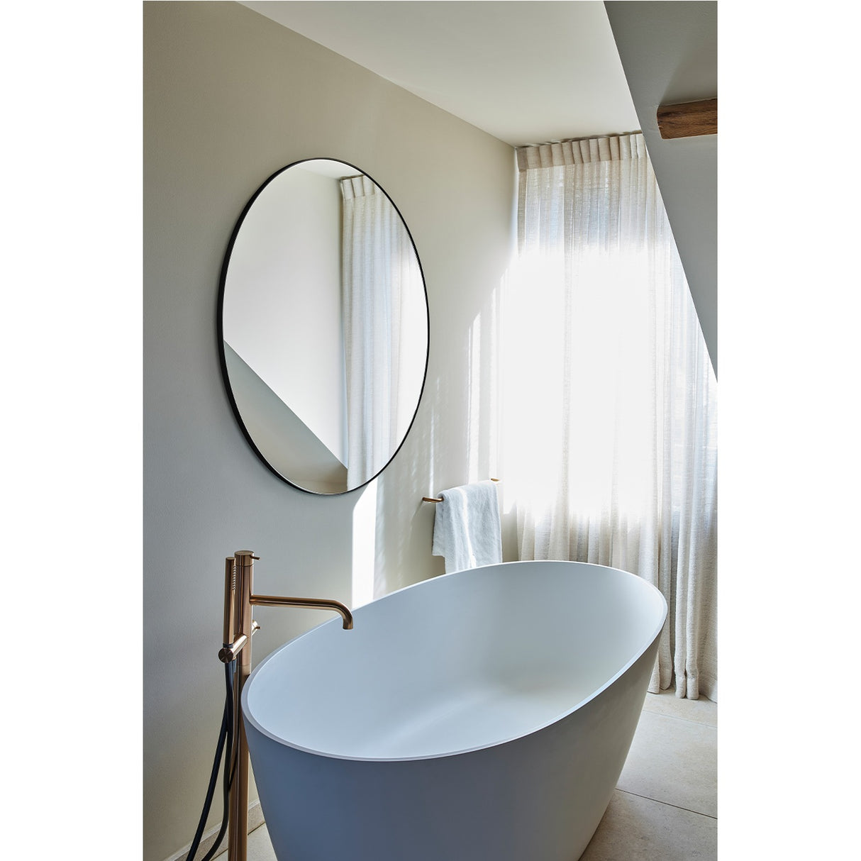 Hoop Black Round Wall Mirror 105cm