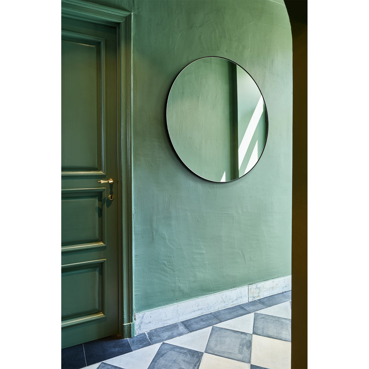 Hoop Black Round Wall Mirror 105cm