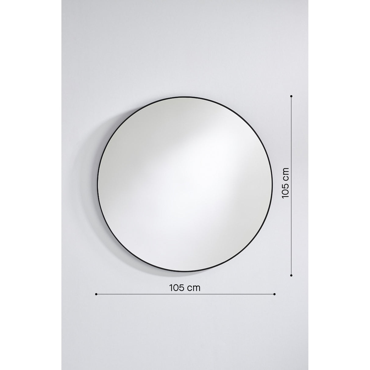 Hoop Black Round Wall Mirror 105cm