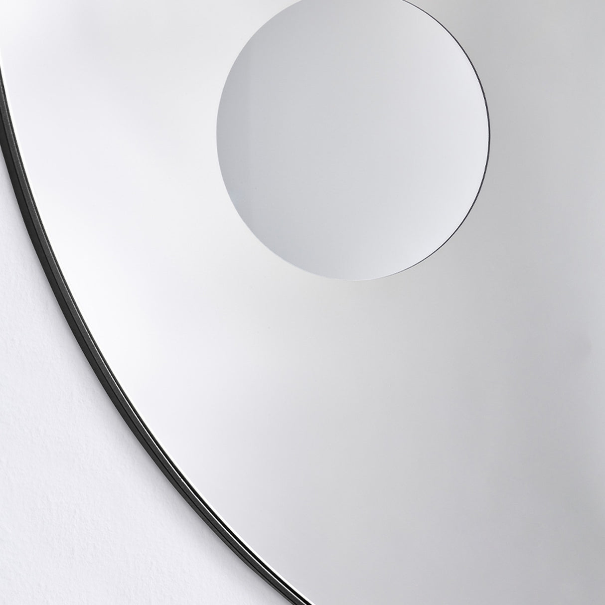Hoop Zoom Black Round Wall Mirror 85cm - Magnifying
