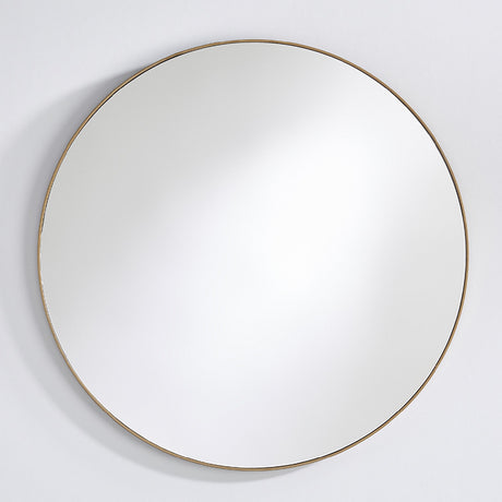 Hoop Bronze Round Wall Mirror 105cm with a slim bronze metal rim frame and plain mirrored glass, shown against a light grey background.