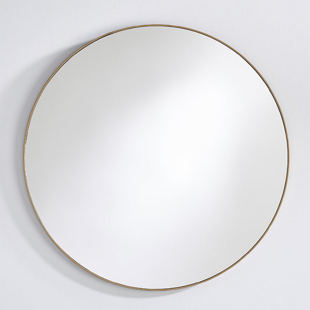 Hoop Bronze Round Wall Mirror 105cm with a slim bronze metal rim frame and plain mirrored glass, shown against a light grey background.