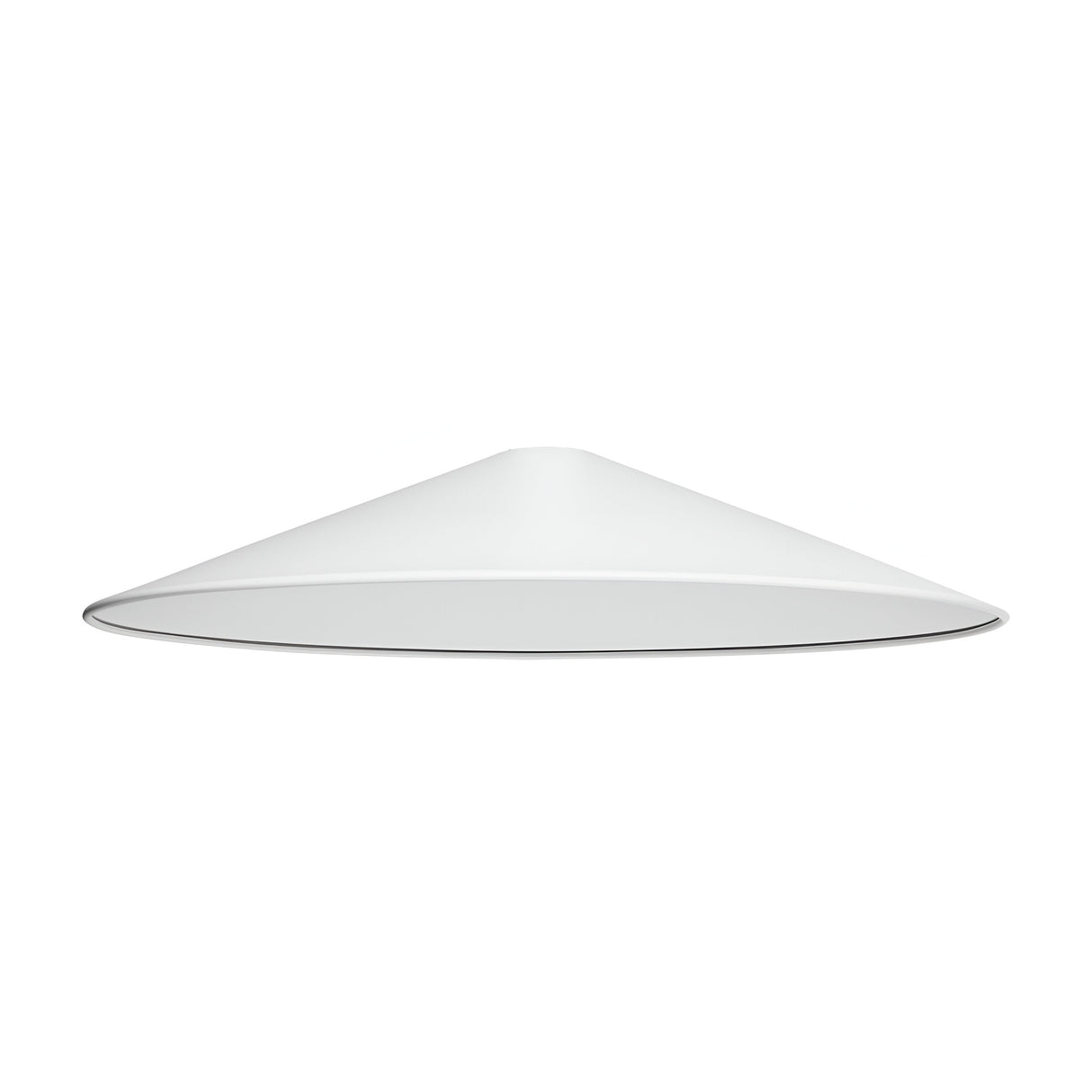 The Arion-2 Large Ceiling Lampshade/Rose in white, featuring a conical shape and smooth surface, offers superb light diffusion, highlighted against a plain white background.