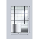 Grid Black Window Print Wall Mirror 158cm