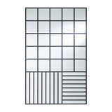 Grid Black Window Print Wall Mirror 158cm