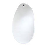 Frameless wall mirror in a soft organic outline, hung from a single peg through a hole at the top.